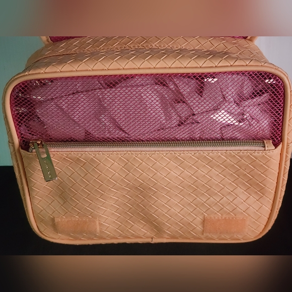 Peach Woven Women's Bag Tartan + Twine Apricot Weave Hanging Organizer - Picture 8 of 10